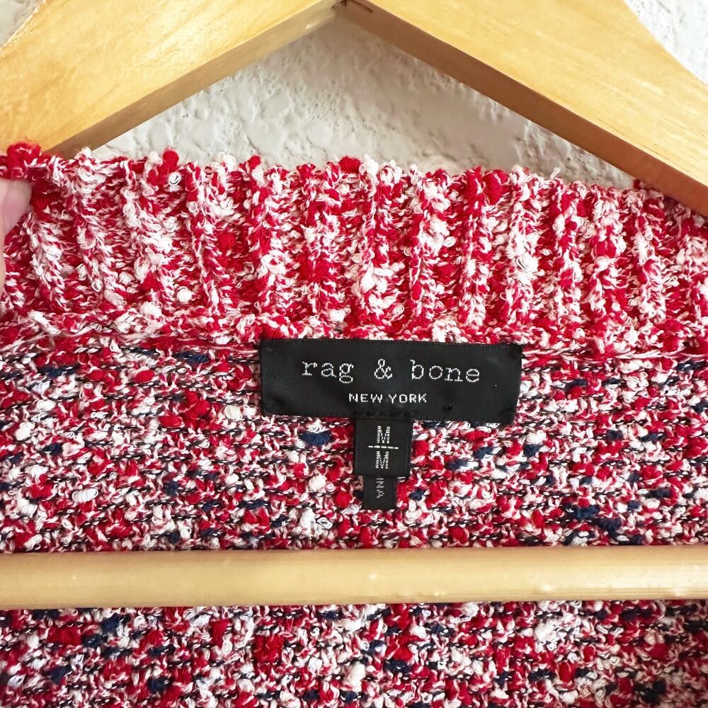 Rag & Bone Womens Halstead Varsity Sweater Medium Chunky Knit Oversized Preppy - Picture 3 of 9